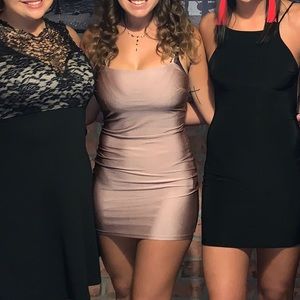 Plush pink fitted going out dress